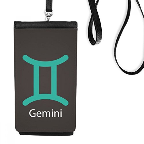Cadeau constellation Gémeaux portefeuille suspendu noir en simili