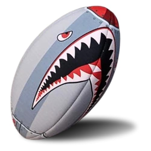 RUGBIER Mini palla da rugby per ragazzi e ragazze T2 – Iniziazione e allenamento – Pallone promozionale – Regalo Rugby – Modello Shark