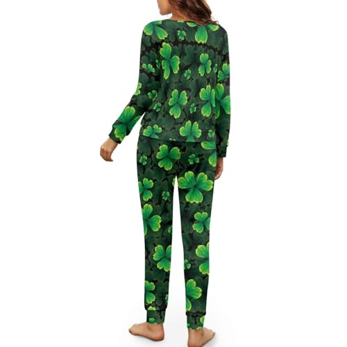 Image of Women's Pajamas Set Soft 2 Piece Loungewear Long Sleeve Pj Set Matching Sleepwear with Pockets for Women Plus Size
