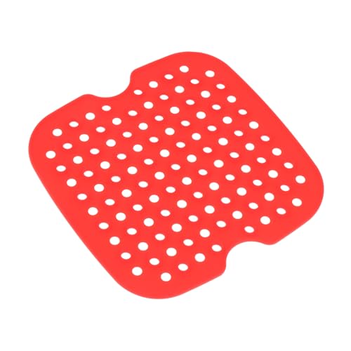 TOPPERFUN 1 Pieza almohadilla para freidora revestimientos reutilizable transatlántico reemplazo alfombrilla de silicona antiadherente almohadilla para hornear perforada gel de sílice rojo