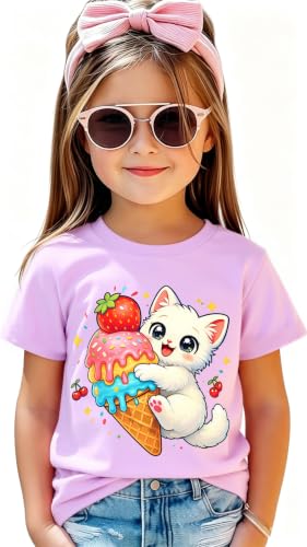 Image of Funnycokid Toddler Girls Graphic T-Shirt, Short Sleeve Tee, 2-8 Years