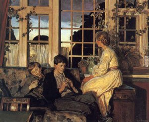 Peinture à l'huile de Viggo Pedersen | A Window at Dusk | Toile de reproduction en 20x24 pouces