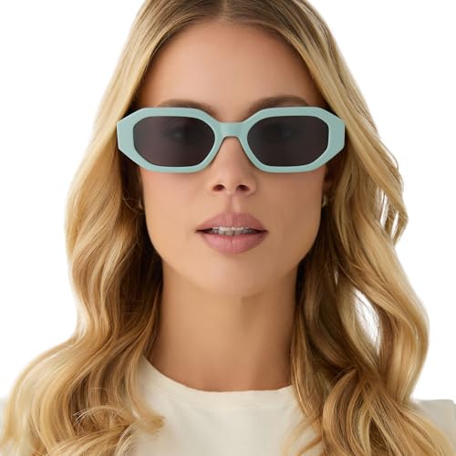 DIFF Allegra Designer Angular Sunglasses for Women UV400 Polarized, Steel Teal + Grey4