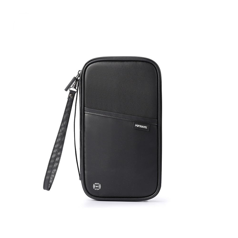 Portafoglio da viaggio per famiglia Porta passaporto impermeabile Portadocumenti Organizer Accessori da viaggio Custodia per documenti Portadocumenti, Nero, En storlek