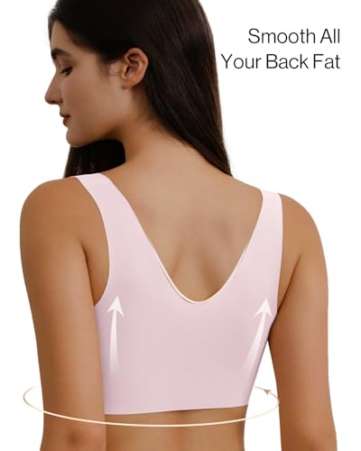 Image of Ubras Seamless Bras for Women Smooth Comfortable Jelly Dot Wireless Bralette Full Coverage Pull On Breathable Bras