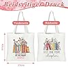Komergave Tote Bag für Book Lovers, Beidseitig Bedruckte Stofftasche, Canvas Einkaufstasche Stoffbeutel Bedruckt Büchertasche für Damen, Geschenke für Buchliebhaber #1