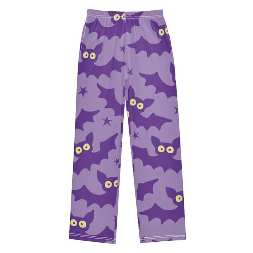 Cute Bat Boys Pants Boys Athletic Pants Long Pant for Boywith Pockets Wide-Leg Size 6-14Y