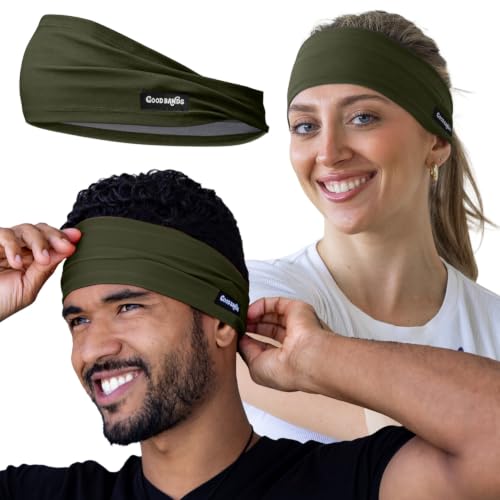 Good Bands Sweat Headband for Men and Women, Non Slip Sweatband, Single
