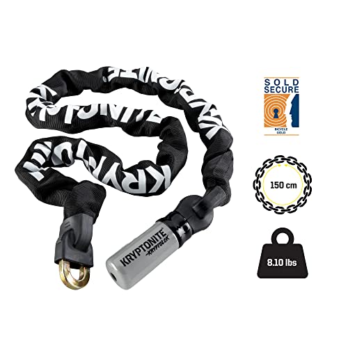 Image of Kryptonite Kryptolok 915 Bike Chain Lock, 5 Feet Long Heavy Duty Anti-Theft Sold Secure Gold Bicycle Chain Lock with Keys for Bike, Motorcycle, Scooter, Bicycle, Door, Gate, Fence | chain-bike-locks