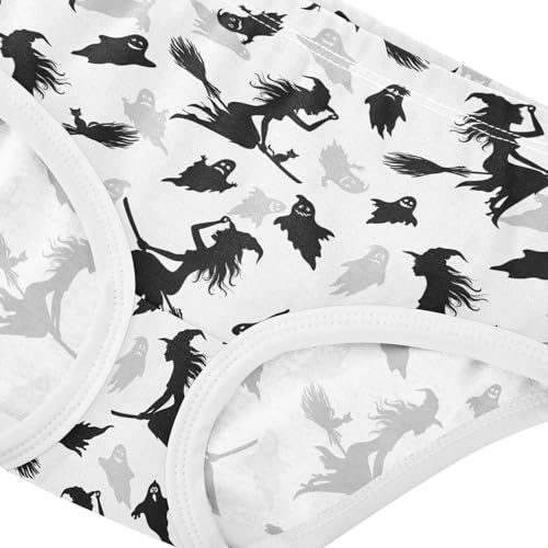 Little Girl Underwear Toddler Panties Kids Undies Halloween Witch Ghost Soft Cotton Briefs 2T-8Y4