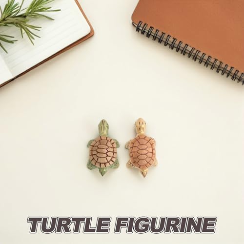 Figuras de tortuga de madera rústicas de 9 cm para decorar vitrinas de salón 4
