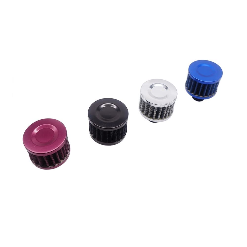 Filtro aria universale per auto, 12 mm/25 mm, adatto per moto, presa d'aria fredda, ad alto flusso, mini filtri sfiato (blu, 25 mm