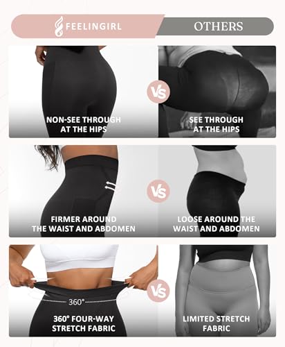 FeelinGirl Leggings for Women Tummy Control Seamless High Waisted Compression Leggings Non-See-Through3