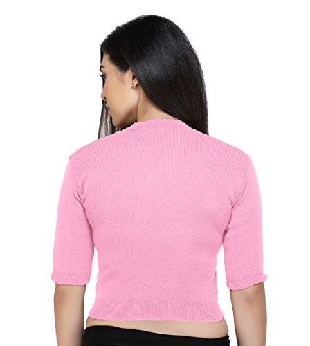 Image of Women Winter Wear V-Neck Half Sleeves Regular Fit Woollen Blouse