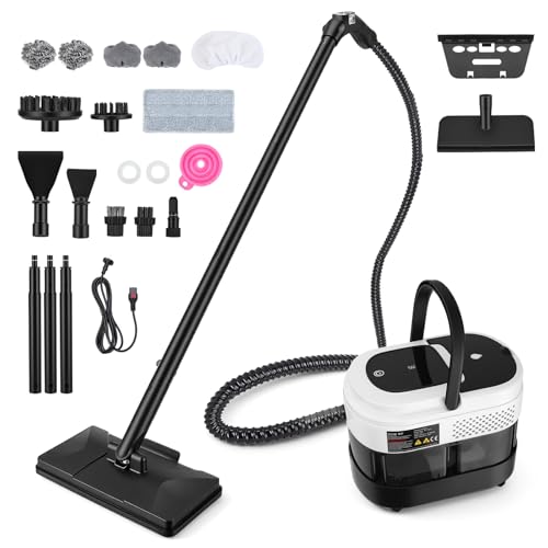 Nettoyeur Vapeur 1500W 3 Bar 105°C 1,6L Réservoir Multifonction Nettoyeur Vapeur Pression pour Sols, Moquettes, Tissus, Cuisine, Intérieur Auto pour...