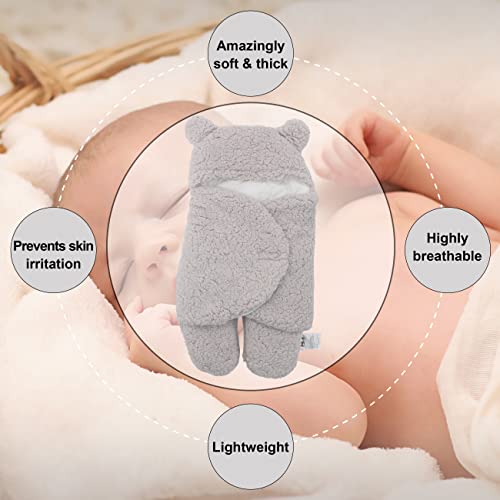 Intoto Babyhero Baby Swaddle Blanket, 0-3 Months Newborn Wrap Sleepsack With Hood For Head-To-Toe Comfort – Gender Neutral Wearable Blanket 3-Ply Cotton And Wool Design ( Gray ) #TOP3