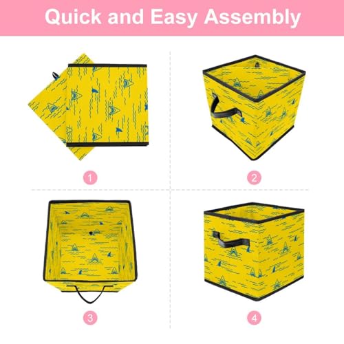 Boîte rangement pliable cube tissu contre le désordre des jouets - 6