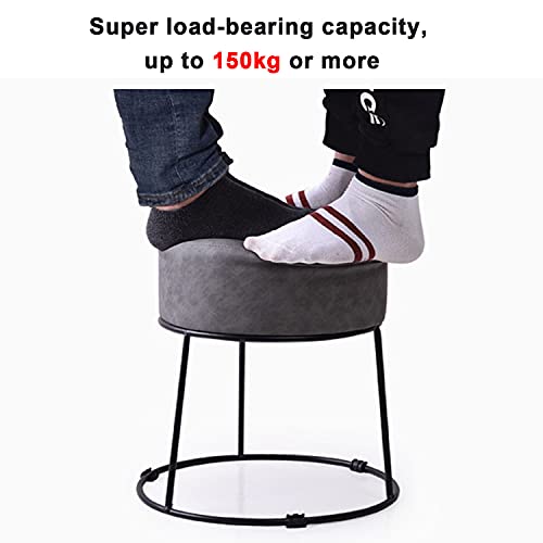Taburetes de tocador cómodos con asiento acolchado redondo y tapizado de moda 6