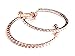 Clip-on Earrings Crystal 2 inch Hoop Rose Gold Plated Rhinestone Hoops