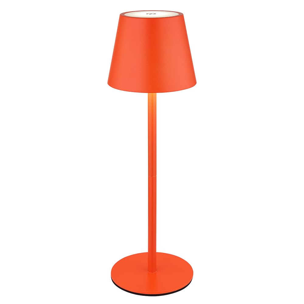 Außenleuchte Tischlampe Akku Tischleuchte Touchdimmer Flaschenaufsatz CCT, orange, USB-C, LED 3W 200Lm warm-kaltweiß, DxH 11,5x36 cm