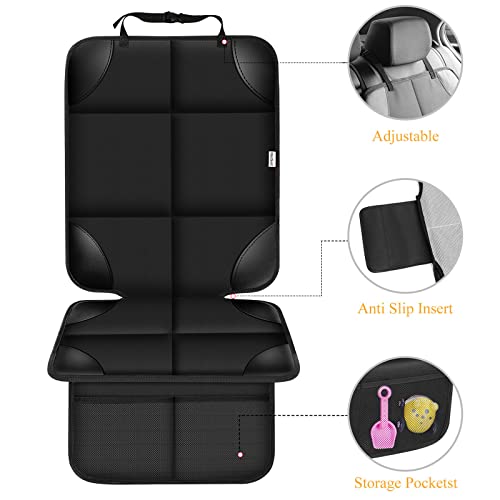 Meolsaek Car Seat Protector For Child Car Seat, 600D Fabric Waterproof Carseat Protector Car Seat With Non-Slip Backing, Seat Protector Under Baby Car Seat (No Imprints), Car Seat Protector For Dogs #TOP1