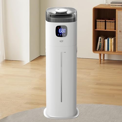 Image of Large Humidifier for Bedroom, 9L/2.5Gallon Ultrasonic Cool Mist Humidifier with Humidistat, 360°Nozzle, 350ML/H Big Mist Level, Suitable for Kids Room Livingroom Yoga Office Plant，White