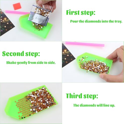 Image of 20 Pack Green Diamond Painting Trays - Diamond Art Tool Accessories for 5D DIY Diamond Painting Kits