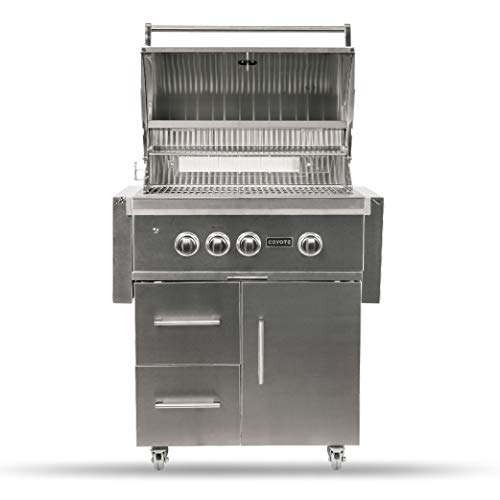Coyote S-Series Propane Gas Grill, 30-in. 3-Burner Freestanding Grill with RapidSear Infrared