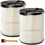 2Pcs Replacement Filter Fit for Craftsman 009-38754 CMXZVBE38754 Red Stripe General Purpose Wet Dry Vac Replacement Filter for 5 to 20 Gallon Shop Vacuums