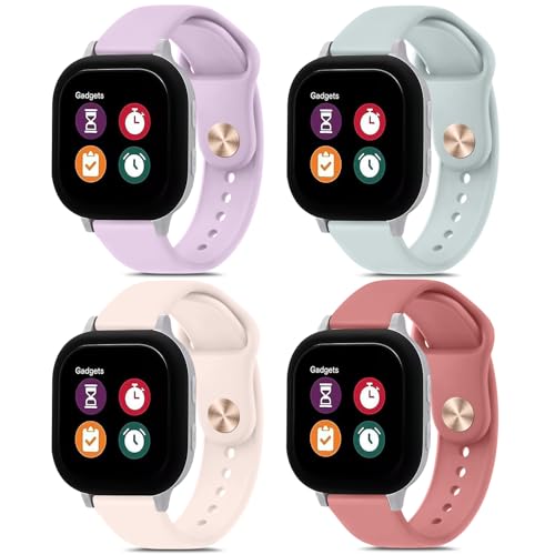 Meliya [4 Pack] Bands Compatible for Gabb Watch 3 2 1 / Gizmo Watch 3 2 1 / SyncUP Watch Bands 20mm Soft Silicone Breathable Sport Replacement Strap for Gizmo Watch 3 2 1