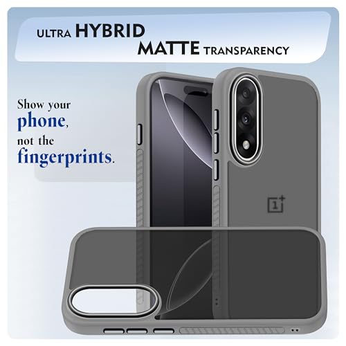 Image of V-TAN Back Cover for Oneplus Nord 5 Compatible Case, Matte Finish Transparent Case, TPU, Camera Protective Shockproof Cover (Grey)