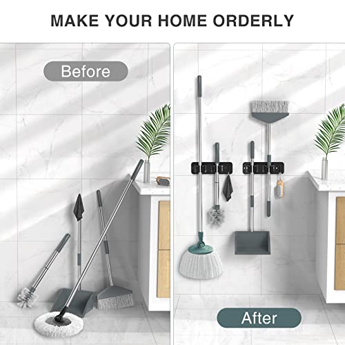 homeasy-Wall-Mount-Mop-and-Broom-Holder-Heavy-Duty-Stainless-Steel-Organizer-Rack-with-Hooks-2-Pack-2-in-1-No-Drill-Screw-Installation-Black