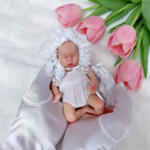 Muñeca bebé mini silicona realista de 6 pulgadas miniatura 2