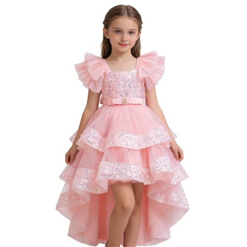 Robe de cérémonie pour fille avec traîne amovible pour mariage et concours de beauté
