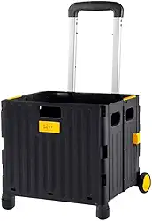 Carrinho de Compras Dobrável Reforçado até 50kg com Rodas – Multiuso, Portátil, Vira Maleta para Feira