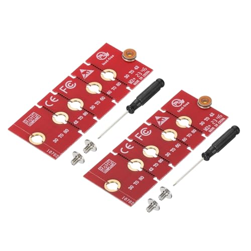 PATIKIL M2 NVME SSD Extended Adapter Card Transfer 2230 2242 2260 2280, 3Pcs M.2 Extension Adapter Change to Long Size with Screwdrivers for Home Office Internet Cafes, Red