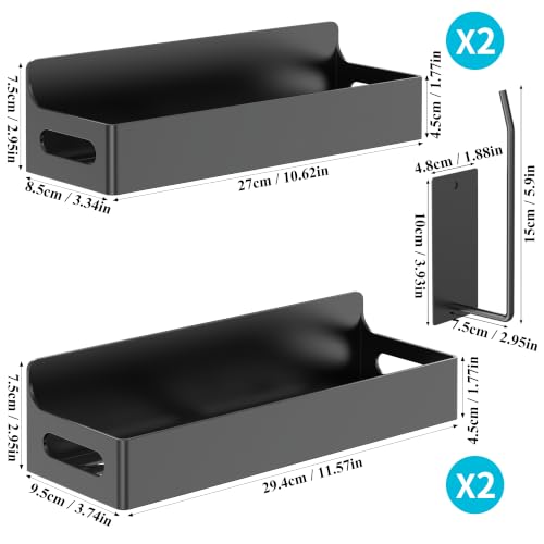 Image of HuggieGems Magnetic Water Bottle Holder for Fridge Black, 4 Pack
