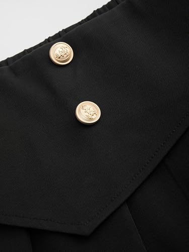 CIDER Pleated Mini Skirts Women's Skirt Mid Waist Button A Line Skater Pleated Short Skirts Fashion Skirt3