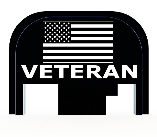 Squirrel Daddy USA Flag and Veteran Slide Cover Back Plate for Glock