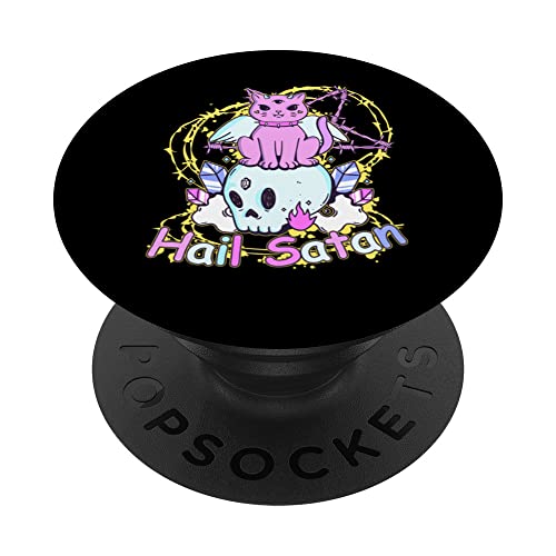Divertido gato demonio gótico pastel granizo satán espeluznante lindo PopSockets PopGrip Intercambiable