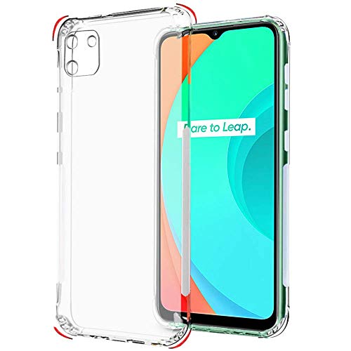 Image of COVERBLACK Soft Rubber Silicon Clear Back Cover Compatible Model for Realme C11 2019 - Transparent