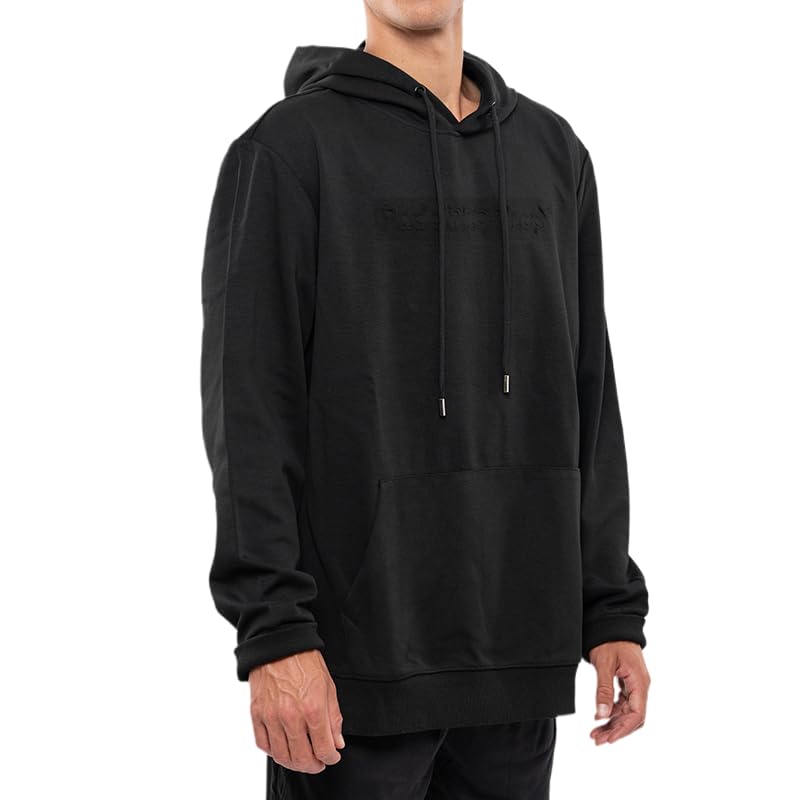 Padel Pro Shop Sudadera de Algodón Negro con Capucha y Bolsillo, Logo en Relieve, Moderna y Única