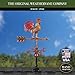 Good Directions Bantam Red Rooster Copper Weathervane, Hand Finished Multi Color Patina