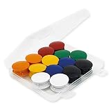 TimeTEX Set runde, farbige Haftmagnete ø 32 mm, 28 Stück in Transportbox