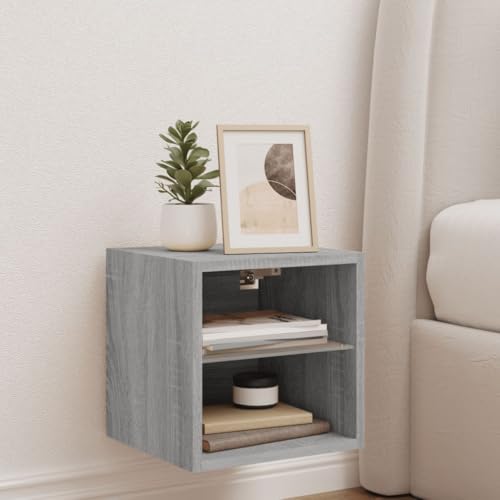 Rangement multimédia Sonoma gris avec éclairage LED pour séjour - 4