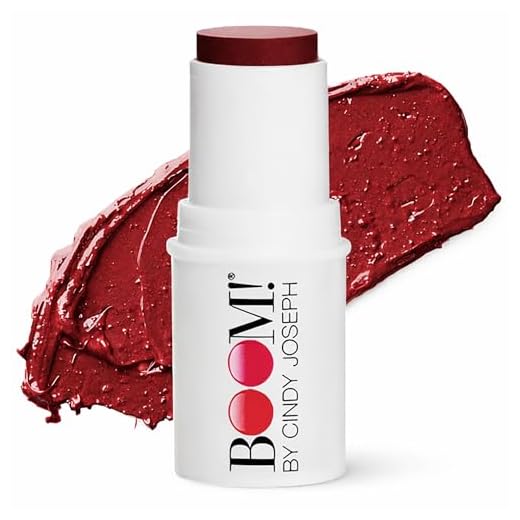 BOOM! by Cindy Joseph BOOM Beauty Boom Stick Berry: 3-in-1 Cream Blush Stick for Eyes, Lips & Cheek, Long-Wearing Blendable & Building Color Vegan Lipstick Pen for All Skin