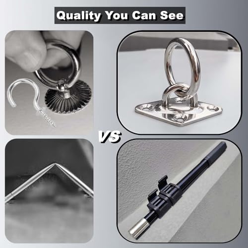 Image of Extendable Attic Pull Down Hook, Ladder Door Stairs Puller System Kit Rod Pole, Replacement for Ropes Cord String with Stainless Steel Ring Handle