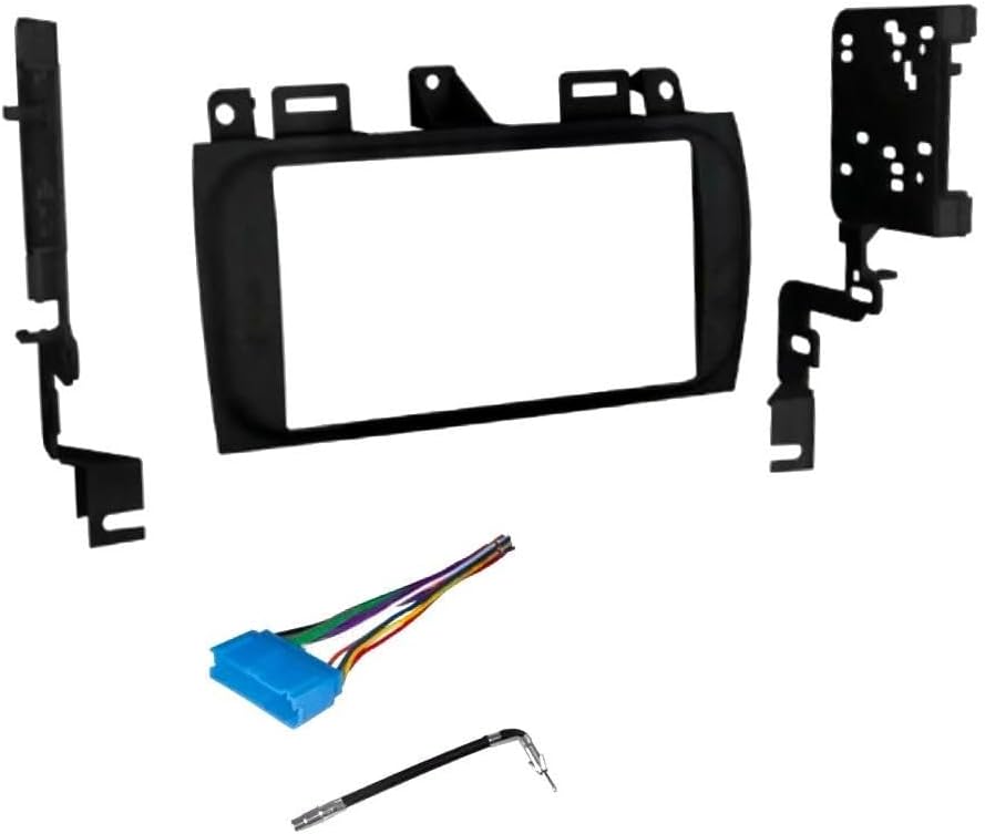 Double Din Car Stereo Kit, Wire Connector, and AM/FM Radio Antenna Adapter -Made for Cadillac: 1996-1999 Deville Console Shift Only, 1996-2002 Eldorado, 1996-2005 Seville -No Bose Vehicles