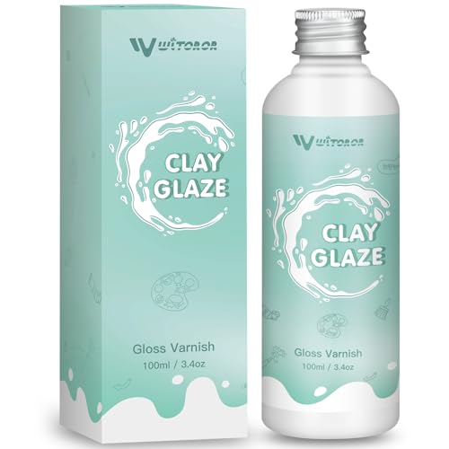 WITOROR 100ML Air Dry Clay Glaze High Gloss Air Dry Clay Varnish Protects Against Cracks & Scratches Ideal for Clay Ceramic Paintings Plaster Wood and Crafts