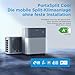 Midea Portasplit Mobile Klimaanlage, nur Kühlung, A++, 8000 BTU 2, 3kW, für Räume bis zu 28 m² / 70 m³, nur 38 dB(A) im Silent-Modus